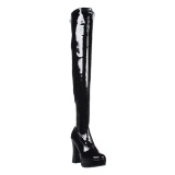 Negro Charol 13 cm ELECTRA-3000Z Largas Botas Altas para Hombres