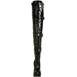 Negro Charol 13 cm ELECTRA-3028 Largas Botas Altas para Hombres