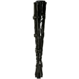 Negro Charol 13 cm ELECTRA-3028 Largas Botas Altas para Hombres