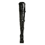 Negro Charol 13 cm ELECTRA-3028 over knee botas altas con tacn