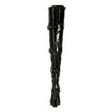 Negro Charol 13 cm ELECTRA-3028 over knee botas altas con tacn