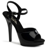 Negro Charol 13 cm Fabulicious LIP-109 Plataforma Tacones de Aguja