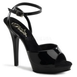 Negro Charol 13 cm Fabulicious LIP-125 Plataforma tacones de aguja