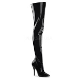 Negro Charol 13 cm SEDUCE-3010 Largas Botas Altas para Hombres