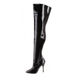 Negro Charol 13 cm SEDUCE-3010 Largas Botas Altas para Hombres