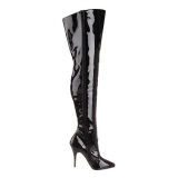 Negro Charol 13 cm SEDUCE-3010 Largas Botas Altas para Hombres