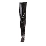 Negro Charol 13 cm SEDUCE-3010 Largas Botas Altas para Hombres