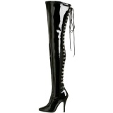 Negro Charol 13 cm SEDUCE-3063 over knee botas altas con tacn