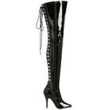 Negro Charol 13 cm SEDUCE-3063 over knee botas altas con tacn