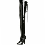 Negro Charol 13 cm SEDUCE-3063 over knee botas altas con tacn