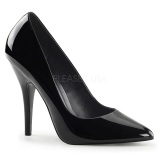 Negro Charol 13 cm SEDUCE-420 zapatos de saln puntiagudos