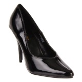 Negro Charol 13 cm SEDUCE-420V zapatos de saln puntiagudos