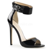 Negro Charol 13 cm SEXY-19 Sandalias Altos de Noche con Tacn