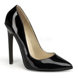 Negro Charol 13 cm SEXY-20 zapatos tacn de aguja puntiagudos