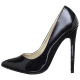 Negro Charol 13 cm SEXY-20 zapatos tacn de aguja puntiagudos