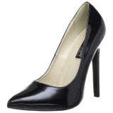 Negro Charol 13 cm SEXY-20 zapatos tacn de aguja puntiagudos