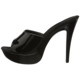 Negro Charol 14 cm COCKTAIL-501 Plataforma Mules Altos