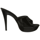 Negro Charol 14 cm COCKTAIL-501 Plataforma Mules Altos