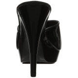 Negro Charol 14 cm COCKTAIL-501 Plataforma Mules Altos