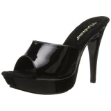 Negro Charol 14 cm COCKTAIL-501 Plataforma Mules Altos