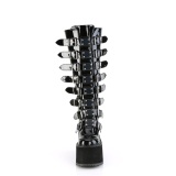 Negro Charol 14 cm demoniacult botas plataforma de caa ancha elsticos