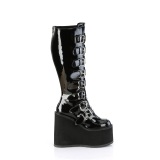 Negro Charol 14 cm demoniacult botas plataforma de caa ancha elsticos