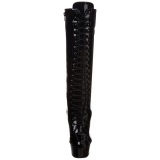 Negro Charol 15,5 cm DELIGHT-2023 Plataforma Botas Media