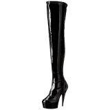 Negro Charol 15,5 cm DELIGHT-3000 over knee botas altas con tacn