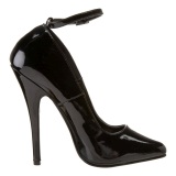 Negro Charol 15,5 cm DOMINA-431 zapatos de saln tacn bajo