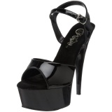 Negro Charol 15 cm CAPTIVA-609 Plataforma Tacones de Aguja