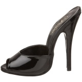 Negro Charol 15 cm DOMINA-101 Mules Tacn Alto Mujer