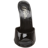 Negro Charol 15 cm DOMINA-101 Mules Tacn Alto Mujer