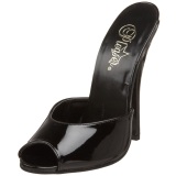 Negro Charol 15 cm DOMINA-101 Mules Tacn Alto Mujer