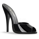 Negro Charol 15 cm DOMINA-101 Mules Tacn Alto Mujer