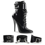 Negro Charol 15 cm DOMINA-1023 Botines de mujer para Hombres