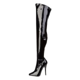 Negro Charol 15 cm DOMINA-3000 Largas Botas Altas para Hombres