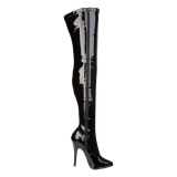 Negro Charol 15 cm DOMINA-3000 Largas Botas Altas para Hombres