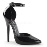 Negro Charol 15 cm DOMINA-402 zapatos de saln tacn bajo