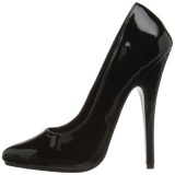 Negro Charol 15 cm DOMINA-420 zapatos puntiagudos con tacn de aguja