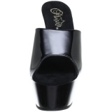 Negro Charol 15 cm KISS-201 Plataforma Mules Altos