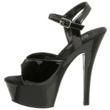 Negro Charol 15 cm KISS-209 Zapatos Tacn Aguja Plataforma