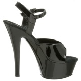 Negro Charol 15 cm KISS-209 Zapatos Tacn Aguja Plataforma