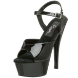 Negro Charol 15 cm KISS-209 Zapatos Tacn Aguja Plataforma