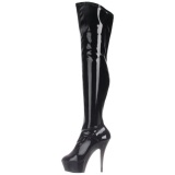 Negro Charol 15 cm KISS-3000 Botas de mujer hasta la rodilla