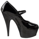 Negro Charol 15 cm PLEASER DELIGHT-687 Plataforma Zapatos de Saln