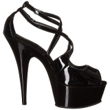 Negro Charol 15 cm Pleaser DELIGHT-612 Plataforma Zapatos de Saln