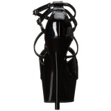 Negro Charol 15 cm Pleaser DELIGHT-612 Plataforma Zapatos de Saln