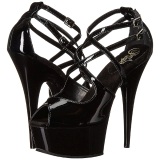 Negro Charol 15 cm Pleaser DELIGHT-612 Plataforma Zapatos de Saln