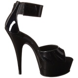 Negro Charol 15 cm Pleaser DELIGHT-670-3 Plataforma Tacones de Aguja