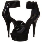 Negro Charol 15 cm Pleaser DELIGHT-670-3 Plataforma Tacones de Aguja